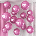 14 Pcs Pink Round Foil Balloons 22/15/10 4D Ball Balloons Light Baby Pink Metallic Balloon Ornament Mylar Balloon Chrome for Birthday Graduation Wedding Anniversary New Year Disco Party Decor