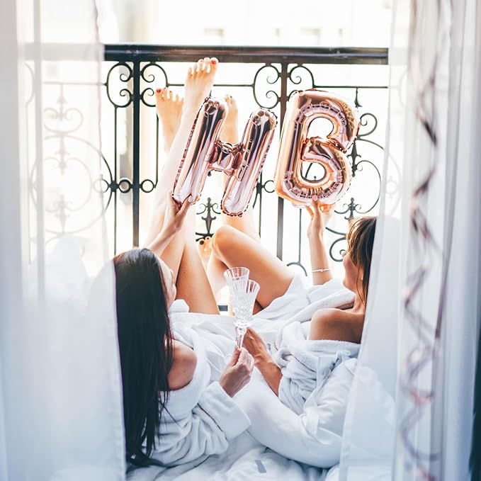 52 pcs Rose Gold Foil Letter Balloons with Air Pump, 16 Inch 2 A-Z Sets - Mylar Alphabet Balloon Kit for Birthday Banner & Party Decorations