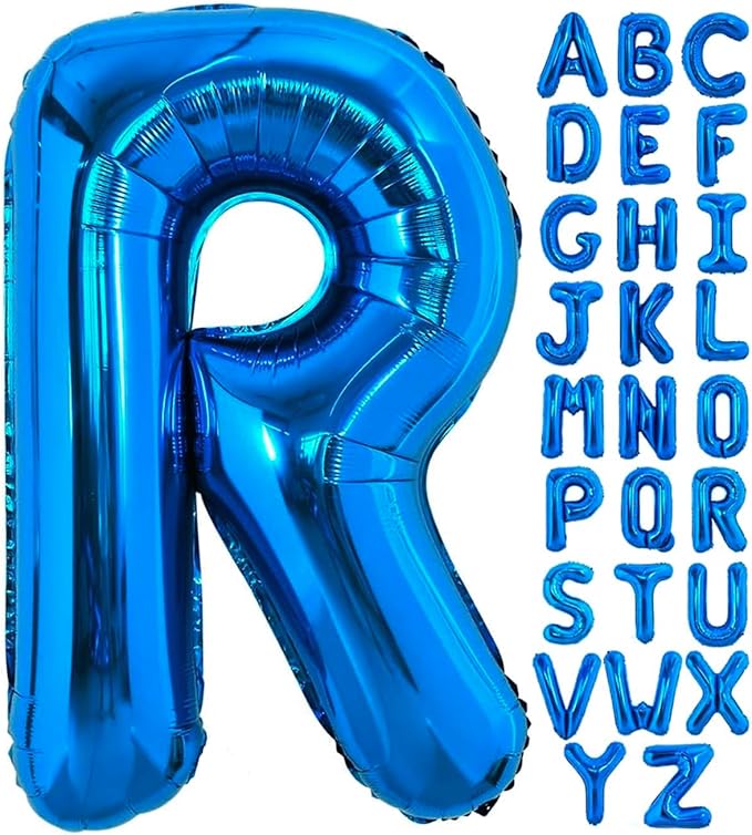 40 Inch Blue Letter R Balloons Alphabet R Letter Balloons Foil Mylar Big Letter Balloons for Birthday Party Anniversary New Year Graduation Wedding Decorations