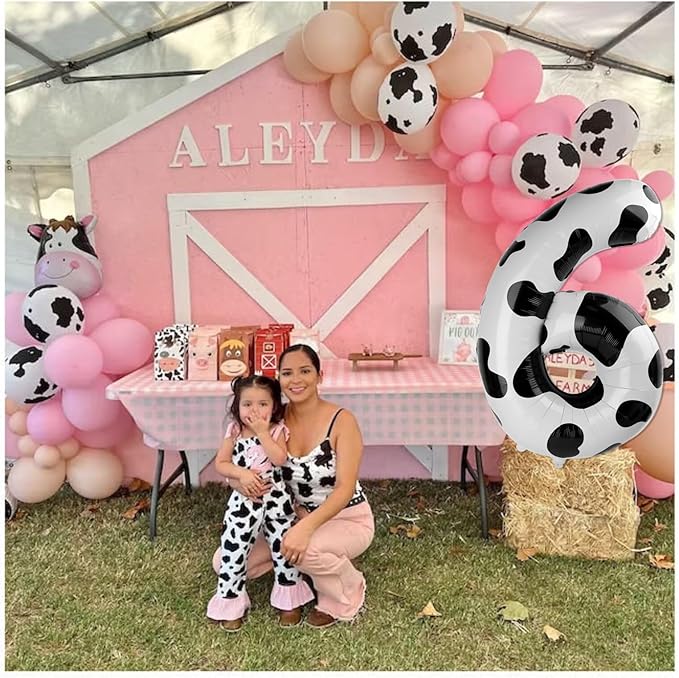 Cow Print 8 Balloon, Number Balloon 40 Inch Barnyard Birthday Decorations, 8 18 28 38 80 Birthday Balloons, 8th Cow Print Party Supplies, Number 8 Balloon