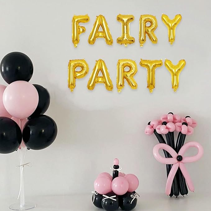 2 Set 20Pcs Gold Fairy Party Letter Balloons 16in Balloon Foil Decorations Gold Letter Balloons Fairy Party Supplies