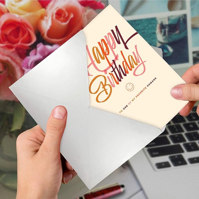 NobleWorks - 1 Funny Birthday Greeting Card - Sassy Bday Card, Stationery Humor - Favorite Human C6408BDG