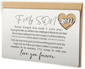 YODOCAMP To My Son Wallet Insert Card from Mom and Dad, Engraved Inspirational Keepsake with Loving Message, Sentimental Gift for Boys or Men, Birthday Graduation Encouragement Card Alternative QBK01