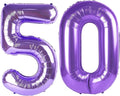 Purple Number 50 Balloon 40 Inch, 50th Birthday Party Decorations for Children, Giant 50 Foil Balloon for Party Supplies