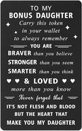 ENGZHI Stepdaughter Gifts Bonus Daughter Birthday Card - You Are Love More Than You Know - Step Adopted Girls Gifts from Stepmom Stepdad, Like A Daughter Wallet Card