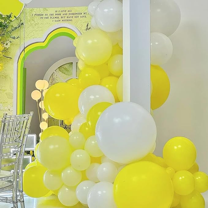 105pcs Pastel Yellow Balloons 12inch Party Latex Balloons for Boys Girls Birthday Baby Shower Gender Reveal Wedding Sunflower Party Decorations