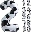 Cow Print Balloon Birthday Decorations Supplies,40 inch Number 2 Balloon | Cowgirl Theme Number Balloons for 2st Birthday Party | Farm Barn Decor for kids