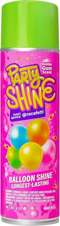 Party Shine Bubble Gum Balloon Shine Spray, Silicone Spray for Latex Balloons, Sweet Bubble Gum Scent, Waterproof, Non-Slip Formula, Balloon Spray Shine Perfect for Party Decorations, 8oz (1 Pack)