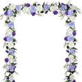 Lvydec Artificial Peony Flower Garland - 6ft Silk Peony Purple Flower Garland Arch Flower Vine for Wedding Party Table Decoration (2, Purple and White)