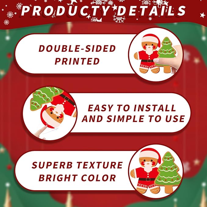Christmas Decorations Christmas Banner and Gingerbread Hanging Swirls for Xmas Winter Holiday Party Supplies