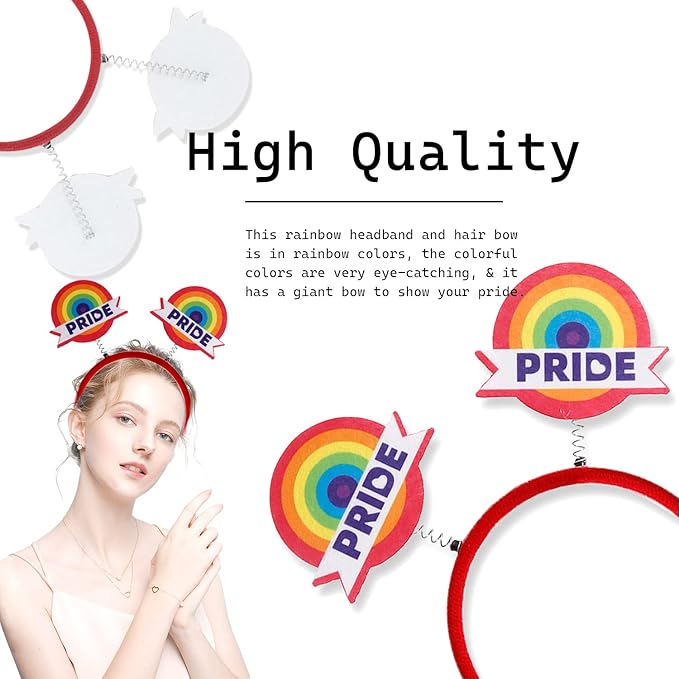 Pride Day Headband Rainbow Love Hair Accessories Colorful Circle Hair Decoration for LGBT DIY in Sweet Pride Day 1 Pcs