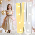 Pooqla 3FT Marquee Light Up Letters, Giant LED Sign Big Mosaic Marquee Letters 3 Feet for Balloons Birthday Anniversary Wedding Party Decoration, Cool White and Warm White Letter W