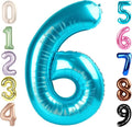 Number 6 Balloon 40 Inch, 6 7 Six Seven Birthday Decorations, 6th Birthday Balloon for Men Women, Light Blue 16 60 61 65 Numbers Balloons Graduations Anniversary Supplies