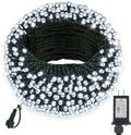 33FT Christmas Decorative Mini Lights, 100 LED Green Wire Fairy Starry String Lights Plug in, Timer & Memory & 8 Modes, for Indoor Outdoor Xmas Tree Wedding Party Decoration, Cool White