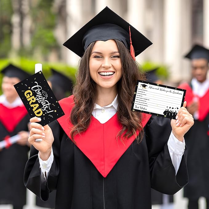 50Pack Graduation Advice Cards, Advice for the Graduate, Graduation Party Games Ideas Activities Supplies Graduate Decorations Favor Grad Celebration Party Supplies for High School/College/Senior School