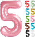 Pearlescent Pink Number 5 Balloon 40 Inch, 5 Balloon Number, 5th Birthday Decorations, Pearlescent Pink Party Supplies for Boys Girls