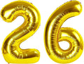 26 Gold Number Balloons, 40 Inch Balloons for Woman Man 26th Birthday Party Decoration, Foil Number Ballon for 26, 62, 2026 Anniversary, Bridal Shower, Graduation, Valentine's Day Easter