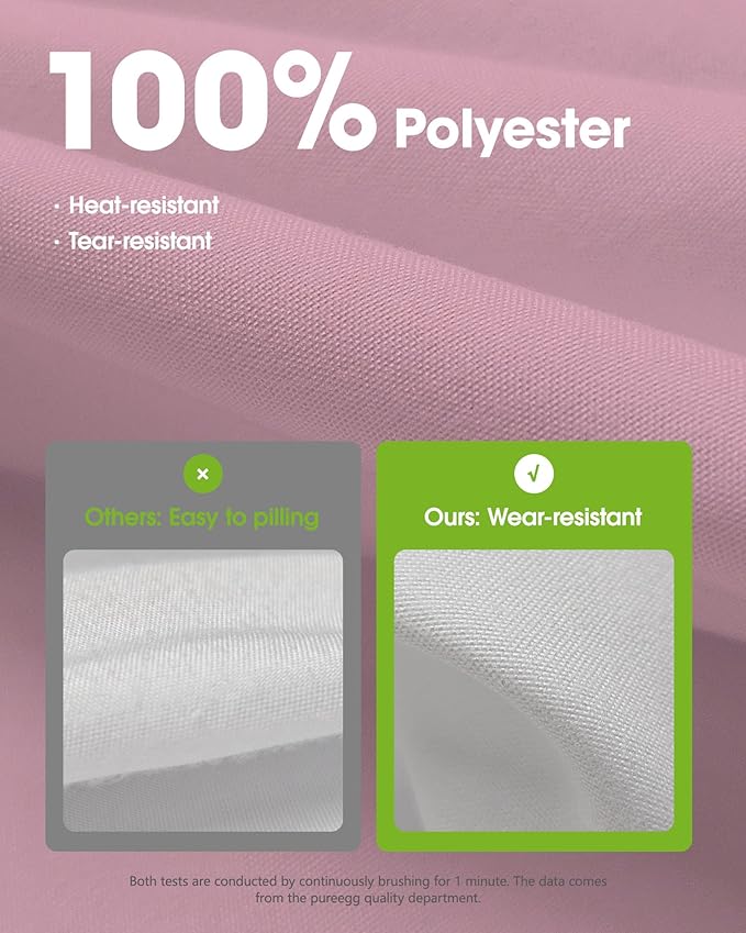 Pureegg Rectangle Table Cloth 60" x 84" – Durable Polyester Tablecloth Offers Reusable & Washable Protection, Ideal for Outdoor Party, Picnic, Wedding, Banquet and Birthday, Pink