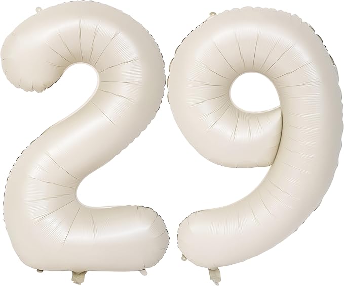 40 In Cream white Number Balloons Helium Foil Mylar Balloon Birthday Party banquet Decoration Digital 29
