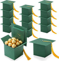 TaoBary 12 Pieces Graduation Candy Box Graduation Decorations Party Gift Boxes Graduate Cap Box Candy Chocolate Cookie Supplies for Ceremony Party(Green)