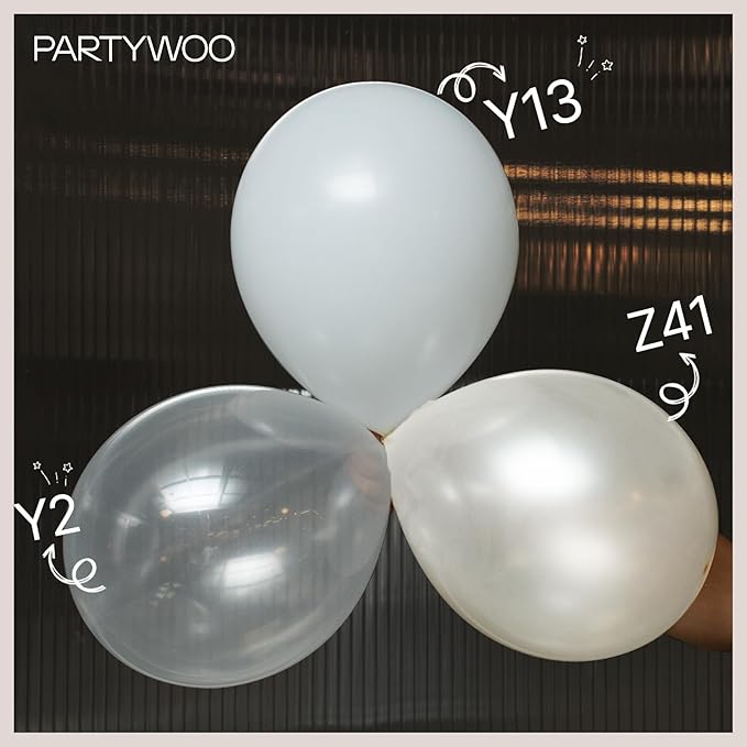 PartyWoo Clear Balloons 101pcs 12 Inch Transparent Latex Helium Balloons for Graduation Wedding Baby Shower Bridal Shower Engagement Gender Reveal Anniversary Birthday Party Decorations Clear-Y2