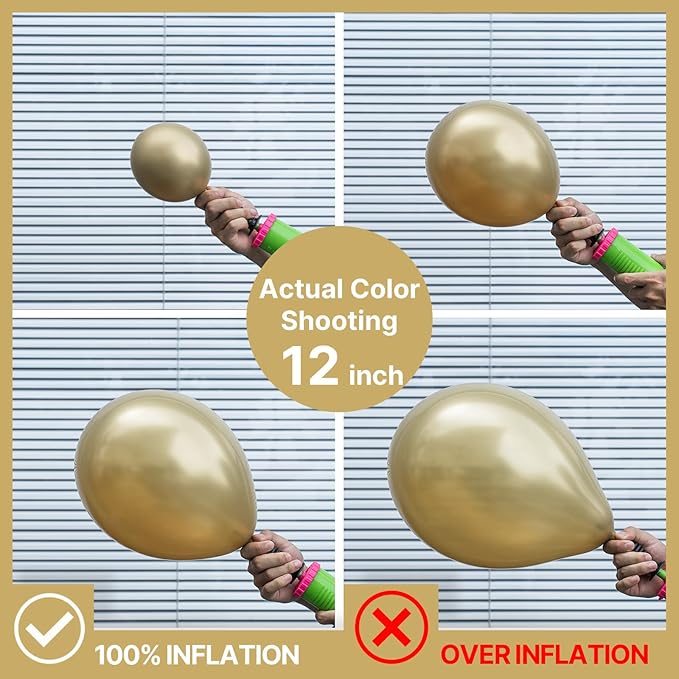 PartyWoo Metallic Gold Balloons 50pcs 5 Inch Chrome Gold Latex Balloons for Birthday Graduation Baby Shower Anniversary Wedding Bachelorette Christmas New Year Tea Party Decorations Gold-G128