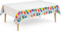 Party Dimensions Birthday Party Plastic Table Cover, Disposable Tablecloths with Balloons & Candles Design, 54" x 96", 12-Pack, Perfect for Birthday Parties