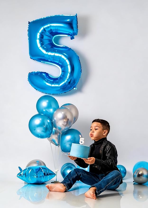 25 Number Balloons, Dark Blue Balloons for Man Woman 25th Birthday Decoration, Foil Number Ballon for 25, 52 Anniversary, Bridal Shower, Graduation, Halloween, Christmas, New Year