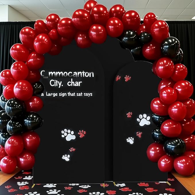 Wedding Arch Cover (7.2FT, 6.6FT, 6FT) Set of 3 Arch Backdrop Spandex Cover for Birthday Party Baby Shower Ceremony Banquet Decoration (Black, 7.2FT,6.6FT,6FT)