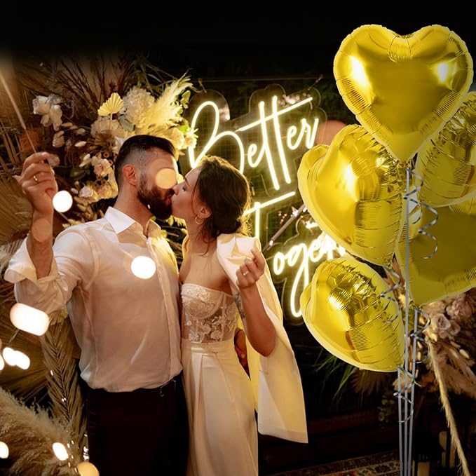 TONIFUL 30Pcs 18 Inch Gold Heart Balloons Gold Heart Shape Foil Mylar Balloons Decoration for Birthday Valentine's Day Wedding Bridal Shower Anniversary Engagement Party Supplies
