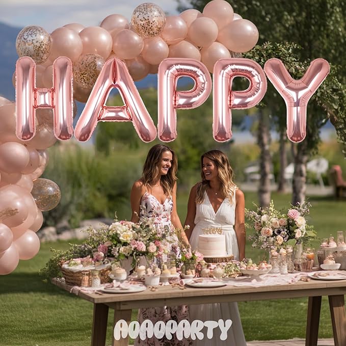 Letter Balloons 40Inch Large Giant big Foil Mylar Rose Gold Balloons A for Birthday Party Decorations