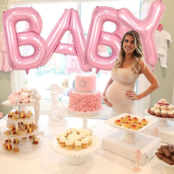 Biapian 40 Inch Letter Balloons - Giant Pink Letter A Balloon for Girls Women Birthday Party Decoration
