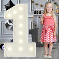 3FT Marquee Light Up Numbers Pre-Cut Frame Giant Marquee Numbers 1, Mosaic Numbers for Balloons, First 1st 21st Birthday Anniversary Decorations Party Decor