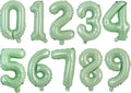 TONIFUL Balloons 16 Inch Sage Green 0-9 Number Mylar Foil Balloons 10 Pcs Custom digitalal Balloons for 2026 New Year Eve Birthday Party Engagement Graduations Anniversary Baby Shower