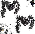 2 Pack Artificial Eucalyptus Garland, 5.91FT Faux Black Eucalyptus Leaves Vines for Wedding Arch, Table Centerpiece, Wall Decor, Indoor Outdoor Party Fireplace Backdrop Halloween Decoration