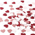 Rose-gold Pink Burgundy Valentines-Decorations Heart-Confetti - 300pcs Mohters Day Glitter Table Paper Confetti,Princess Tea Sweet 16 18 Birthday Decor Lasting Surprise