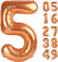 Orange 5 Balloon, Number Balloon 40 Inch, Orange Party Supplies, 5th Birthday Balloon Decorations, 5 Number Balloons, Number 5 Balloon
