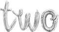 Cursive Script Letter Balloons - TWO 16" Inch Alphabet Letters Foil Mylar Balloon 2nd Birthday Party Banner (Silver)