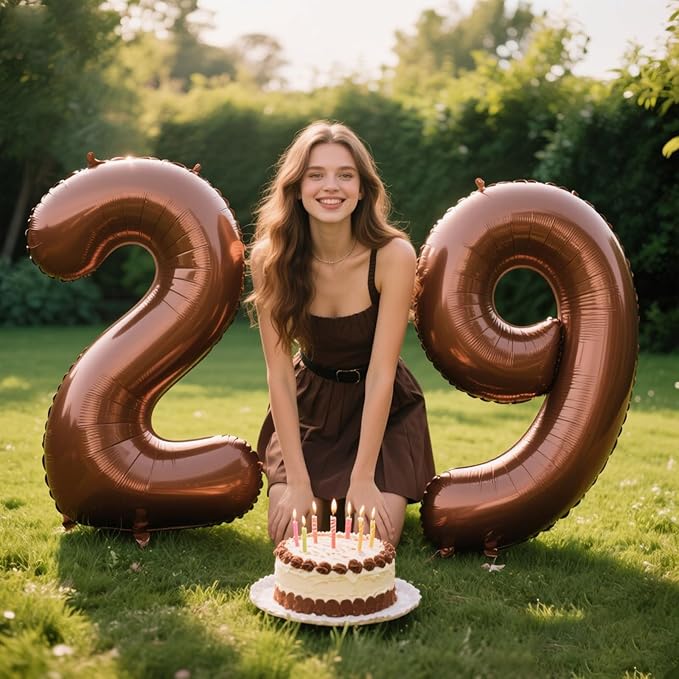 40 Inch Dark Brown Balloon Number 9,Chocolate Jumbo Mylar Foil Helium Balloon for 9 19th 29th 39th 90th 99th Digital Balloons for Birthday Party,Wedding Anniversary Party Decorations