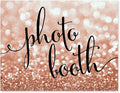 Andaz Press Wedding Party Signs, Glitzy Rose Gold Glitter, 8.5x11-inch, Photo Booth Sign, 1-Pack, Bokeh Colored Party Supplies
