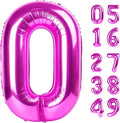 Rosy Purple Number Balloon 40 Inch, 0 Number Balloons, 10 20 30 40 50 Numbers Balloon Birthday Decorations, Party Supplies for Women