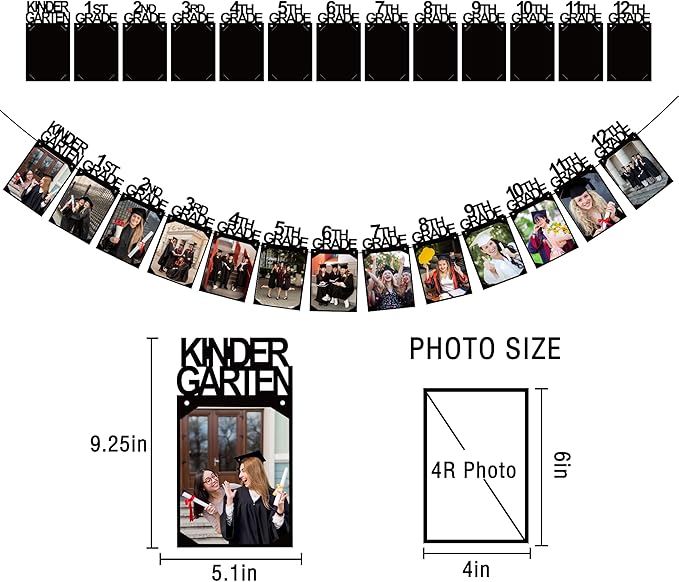 Graduation Decorations 2026 - Congrats Grad Photo Banner | K-12th Picture Banner Senior 2026 Decor for Middle High School College Class of 2026 Graduation Party Decorations Supplies
