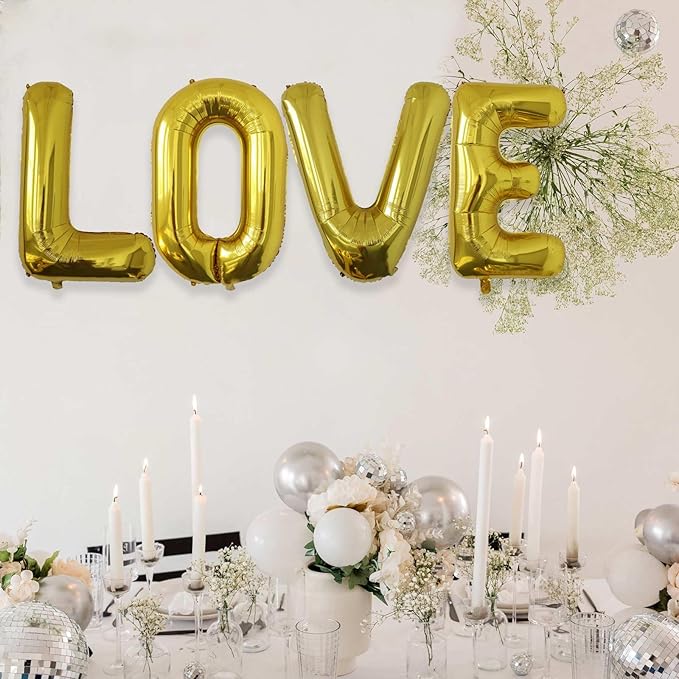 P Letter Foil Balloons 40 Inch, Gold Helium Foil Mylar Balloons, A to Z Self Sealing Large Letter Balloons Optional, Gold P Balloon for Birthday Party Decorations