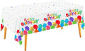 Gatherfun Birthday Disposable Tablecloth, Plastic Table Cover for Kid’s Birthday Party, 54”x108”, 3 PCS