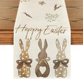 Artoid Mode Carrots Rabbit Bunny Happy Easter Table Runner, Spring Summer Seasonal Holiday Kitchen Dining Table Decoration for Indoor Outdoor Home Party Decor 13 x 120 Inch