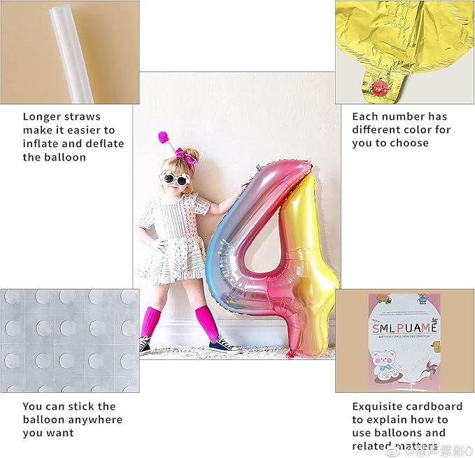 Smlpuame 40 Inch Number Balloons 0-9 Rainbow Gradient Large Number 23 Balloons, Digital Balloons for Birthday Party Celebration Decorations, Helium Foil Number Balloons for Wedding Anniversary