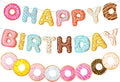 Donut Happy Birthday Banner Donut Garland Banner Donut Theme Party Decoration for Baby Shower Birthday Party Supplies