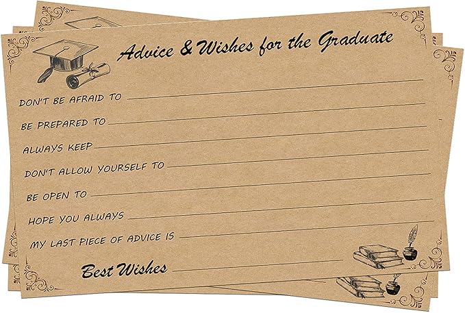 Fibevon Graduation Party Supplies - 50-Pack, 4x6 Inch Cards, Suitable for Any Graduate, Concludes with a Long Lasting Keepsake