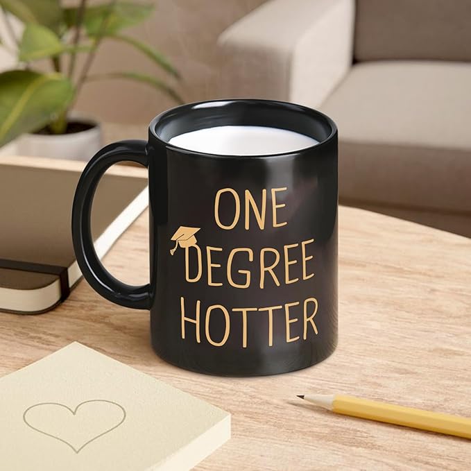 Graduation Gifts for Her, Him - 11oz Ceramic One Degree Hotter Mug - 2026 Funny College, Masters Degree, Phd, Nursing & Nurse, High School Grad Gifts for Women Men, Graduation Party Decorations