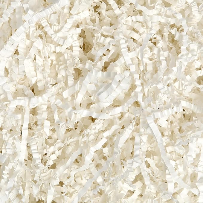Ehpiern Crinkle Paper Filler, 2LB Crinkle Cut Shredded Paper Gift Boxers Filler Stuffing Decoration for Valentine's Day Holiday Party Birthday Wedding & Anniversaries (White)